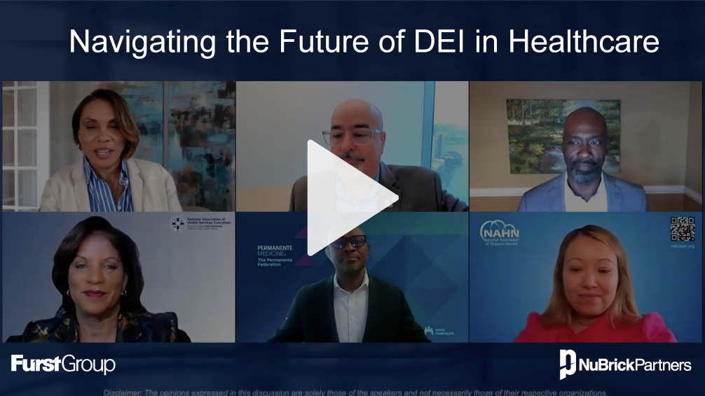 virtual panel with 6 diversity leaders in healthcare discussing how to navigate the future of DEI in healthcare after the affirmative action reversal