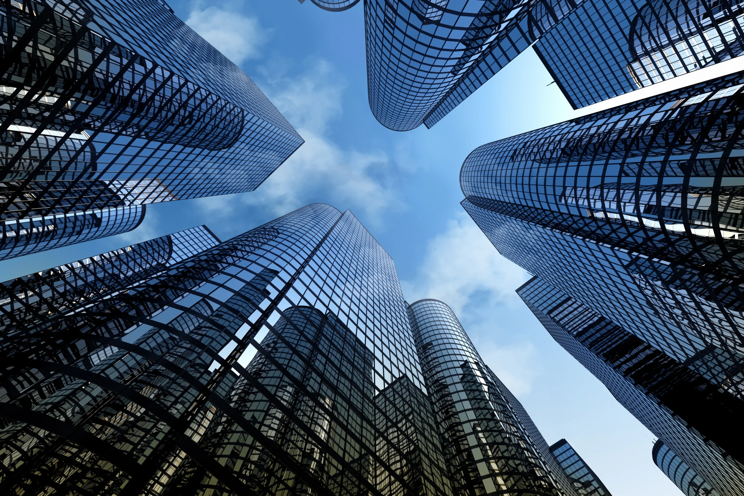 Looking up at Skyscrapers